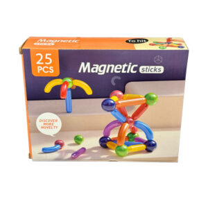 Klocki magnetyczne Magnetic Sticks idealne na start - kulki i pałeczki, silne magnesy. Zestaw 25 elementów