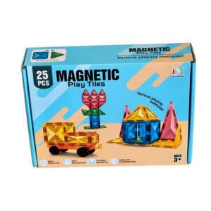 Klocki magnetyczne duże kwadraty (7,5x7,5cm), silne magnesy, kompatybilne z popularnymi markami np. Connetix. Zestaw 25 elementów