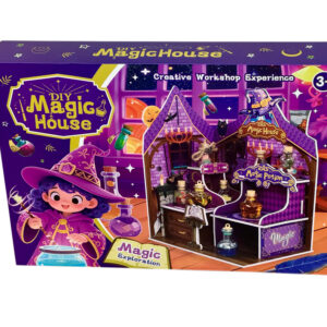 Kreatywny zestaw Magiczne Eliksiry Magical Wizard DIY ze świecącymi w ciemności miksturami proszkiem brokatem i domkiem dla dzieci od 6 lat