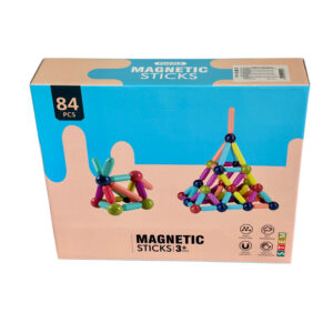 Klocki magnetyczne Magnetic Sticks idealne na start - kulki i pałeczki, silne magnesy. Zestaw 84 elementy