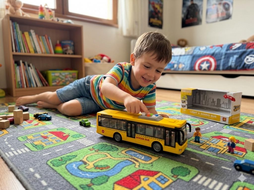 Interaktywny pojazd 1:16 Autobus szkolny światła dźwięk ruchome elementy