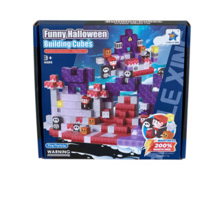 Klocki magnetyczne sześciany pikselowe w stylu Minecraft wersja Halloween 100 elementów + woreczek do przechowywania.