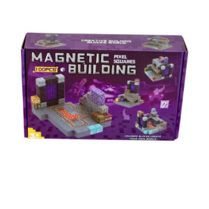 Klocki magnetyczne sześciany pikselowe w stylu Minecraft 100 elementów + 3 figurki