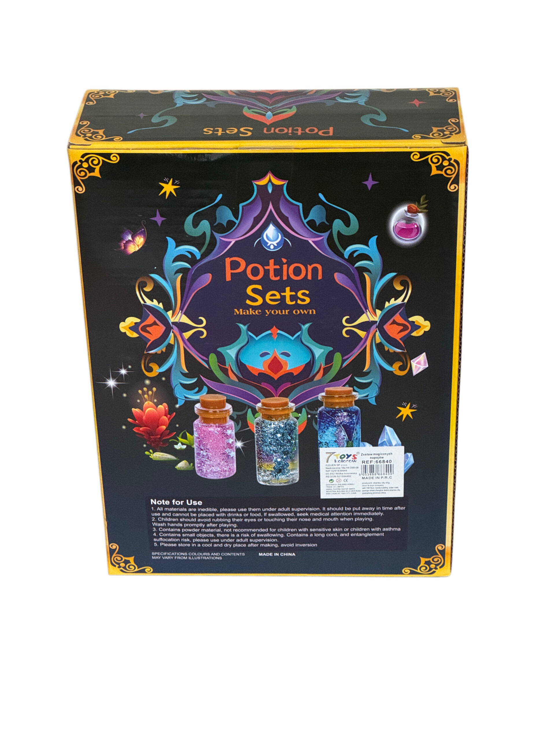 Kreatywny zestaw Magiczne Eliksiry Potion Sets DIY ze świecącymi w ciemności miksturami proszkiem brokatem i szafką dla dzieci od 6 lat