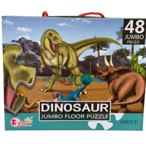 Wielkoformatowe puzzle podłogowe Jumbo Dinozaury 48 elementów z T-Rexem i Triceratopsem dla dzieci od 3 lat
