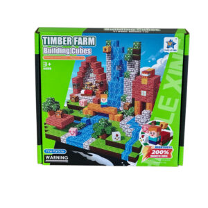 Klocki magnetyczne sześciany pikselowe w stylu Minecraft wersja Leśna farma 100 elementów + woreczek do przechowywania.