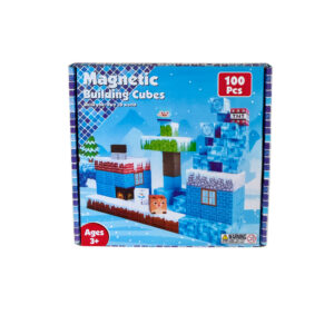 Klocki magnetyczne sześciany pikselowe w stylu Minecraft wersja Zimowa Kraina 100 elementów