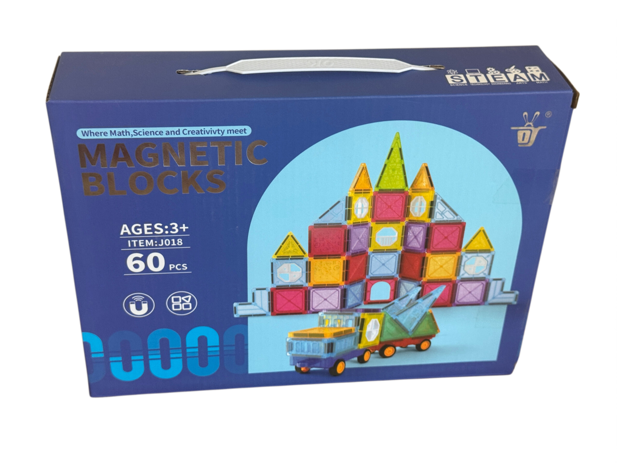 Klocki magnetyczne – zestaw konstrukcyjny STEM (60 el.)