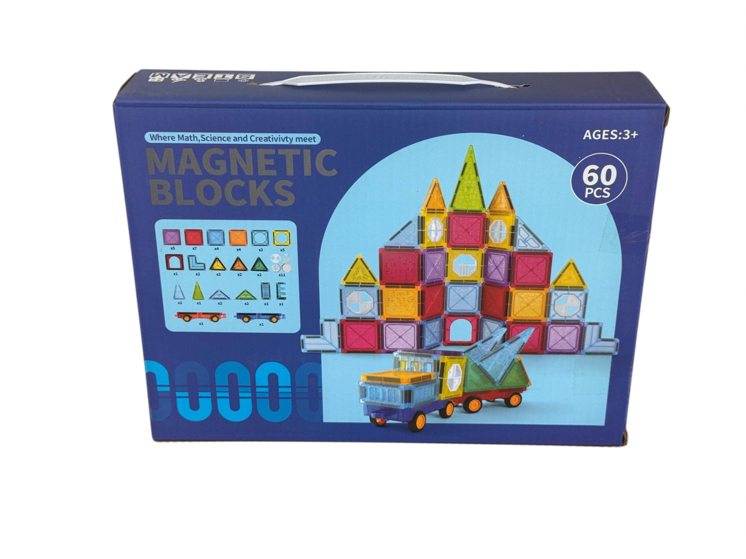 Klocki magnetyczne – zestaw konstrukcyjny STEM (60 el.) - obrazek 3